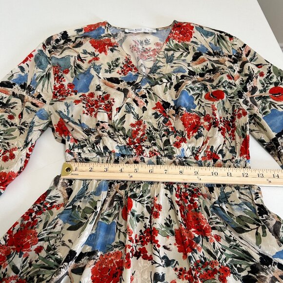 EUC Zara Patterned Mini Dress, Size M Floral Cocktail Dress Zara Party Dress - Picture 9 of 14